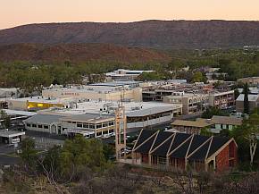 Blick vom Anzac Hill zu unserem Hotel 